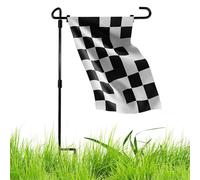 Générique Garden Flag Holder - Metal Yard Flag Stand, 90cm Iron Stake with Windproof Clips and Stopper, Outdoor Banner Support Pole, Decorative Lawn Flags Hanger for Patio Porch Outside House