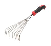 Générique Garden Hand Rake, Portable Small Rakes, Short Metal Soil Tiller, Manual Weeding Tool, Gardening, Ideal for Flower Beds, Lawn, Yard, Planting, Aeration 14.57x5.12x1.38 inch