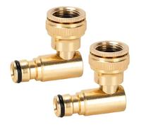 Générique Garden Hose Connector - 2 Piece Brass - Washing Machine Hose Connector for Washing Machine Pressure Washer, Car Wash Yard Irrigation Pet Bath