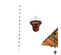 Générique Garden Rain Chains,3.8m Modern Replacement Decoration - Metal Rain Chain for Gutters - Raining Catcher Chainn with 12 Cups - for Garden Backyard Courtyard Patio Terrace Deck Balcony Villas