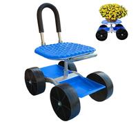 Générique Garden Seat with Wheels, 360° Swivel Adjustable Gardening Chair, PP Heavy-Duty Work Seat with Tool Tray, Portable and Durable, Ideal for Patio, Yard, Backyard, Weeding, Planting, 60x47x31cm