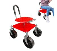 Générique Garden Seat with Wheels,Foldable Gardening Stool for Planting with Tool Tray - Adjustable Height Yard Workseat for Nursery Pruning Plant Transplanting Branch Trimming