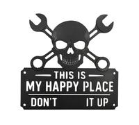 Générique Garden Signs - Skull Wall Art, 3 Sizes Hanging Welcome Tablet with Weatherproof Coating, Sturdy Rustproof Metal, Intricate Beam Cut Details, for Front Door Outdoor Pathway Patio Lawn