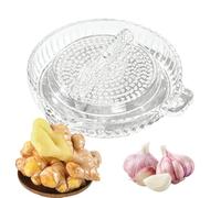 Générique Garlic Grater Plate - Embossed Ceramic Dish, Manual Ginger Mincing Tool with Textured, Handheld Rotating Vegetable Crusher, Ideal for Kitchen Sauce Cheese Lemon Preparation Chocolate Nutmeg