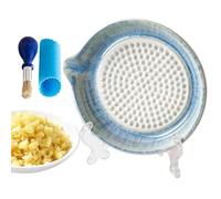Générique Garlic Grater Plate with Brush, Manual Ceramic Kitchen Tool