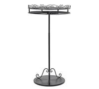 Générique Garment Display Racks Rotating Clothes Display Round Hanging Racks with Topper Portable Clothing Shelf for Bedrooms, Retail Shop Centre Island Shelf (Color : Black, Size : 60x135cm)