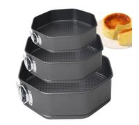 Générique Gâteau en acier carbone octogonal - Moules avec une base amovible non strict | 3 morceaux de moules mousse, gâteaux au fromage, sucrés, outils cuisson pour le four, équipement tablette
