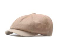 Générique Gavroche Casquette Beret Filet Reglable Plate Vintage Chapeau été Respirant Boy Hat Flat Caps 8 Panel Casquette Plate Hommes et Femmes 57-61cm (Kaki)
