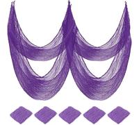 Générique Gaze Effrayante d'halloween, Tissu Décoratif 8 Couleurs, 183 cm, pour Maison Hantée, Fête d'halloween, Draperies d'Entrée, Gaze pour Fenêtres, DéCoration ExtéRieure de Porte (Violet)