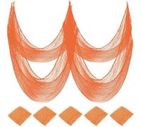 Générique Gaze Effrayante d'halloween, Tissu Décoratif 8 Couleurs, 183 cm, pour Maison Hantée, Fête d'halloween, Draperies d'Entrée, Gaze pour Fenêtres, DéCoration ExtéRieure de Porte (Orange)