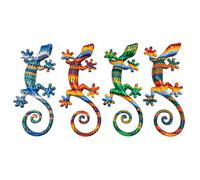 Générique GECKO Lézard 16cm Set de 4 Décoration murale à suspendre Ambiance couleur du Sud