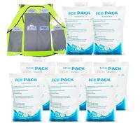 Générique Gel Ice Pack, Reusable Cooling Inserts for Vests, Long-Lasting Cold Gel Pads, Lightweight Freezable Design, 4-Pack, Ideal Summer Running, Outdoor Sports, Beach, Fishing, Work, Food Shipping