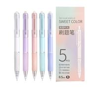 Générique Gel Pen Set - 5 Piece Retractable Quick Dry Black Gel Ink Pens With Smooth 0.5mm Fine Point Tips For Writing Drawing Journaling Note Taking, Aesthetic Student Pens