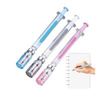 Générique Gel Pens - 3 Pack Black Ink Fine Point | 3 Piece Syringe Shape Gel Ink Ballpoint, Ballpoint Pens | Novelty Hospital Nursing Stationery For Nurse School
