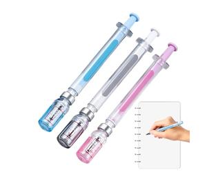 Générique Gel Pens - 3 Pack Black Ink Fine Point | 3 Piece Syringe Shape Gel Ink Ballpoint, Ballpoint Pens | Novelty Hospital Nursing Stationery For Nurse School