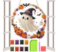Générique Gem Painting Halloween, 2D Cat Ghost Acrylic Sparkling Decor