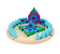 Générique Gem Stacking Blocks - Wooden Puzzle Set, Colorful Pattern | Medium Size Sparkling Gemstone Pieces with Feature, Educational Toy for Early Skill Development, Preschool Playroom, Kids Lear