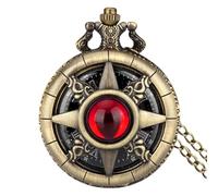 Générique Gemstone Pocket Watch, Roman Numerals Scale Pockets Watches with Chain, 2.32x1.8 inch Compact & Portable, Steampunk Vintage Timepiece, Classic Gift for Men, Christmas and Collector