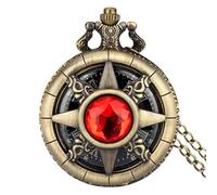 Générique Gemstone Pocket Watch, Roman Numerals Scale Pockets Watches with Chain, 2.32x1.8 inch Compact & Portable, Steampunk Vintage Timepiece, Classic Gift for Men, Christmas and Collector
