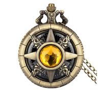 Générique Gemstone Pocket Watch, Roman Numerals Scale Pockets Watches with Chain, 2.32x1.8 inch Compact & Portable, Steampunk Vintage Timepiece, Classic Gift for Men, Christmas and Collector