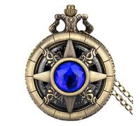 Générique Gemstone Pocket Watch, Roman Numerals Scale Pockets Watches with Chain, 2.32x1.8 inch Compact & Portable, Steampunk Vintage Timepiece, Classic Gift for Men, Christmas and Collector