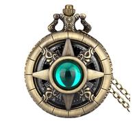 Générique Gemstone Pocket Watch, Roman Numerals Scale Pockets Watches with Chain, 2.32x1.8 inch Compact & Portable, Steampunk Vintage Timepiece, Classic Gift for Men, Christmas and Collector