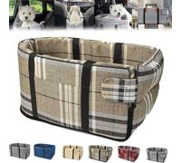 Générique Gentle Paws Car Seat Cat Carrier, Gentle Paws Pet Car Seat, Car Seat for Cats, Center Console Dog&Cat Car Seat, Cat Car Carrier for Long Ride (Cloth Check Yellow)