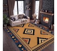 Générique Géométrie aztèque Tapis de Salon 120 x 170 cm tribus du Sud-Ouest Doux Lavable en Machine, Dos Antidérapant Poil Ras Amérindiens, Facile Entretien pour Chambre Entrée Couloir Bureau Bebe