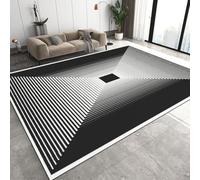 Générique Géométrie Tapis de Salon Grand 160x230 cm 3D Illusion D'optique Tapis de Salle à Manger Flanelle Antidérapant Lavable Poil Court Tapis pour Salon Salle à Manger Chambre parentale Q-307