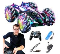 Générique Gesture Sensing Stunt Car, Hand Controlled Vehicle, ABS Remote Control Toy with LED Lights and Music, Durable for Kids 8+, 360° Stunts, 1800mAh Rechargeable Battery, 1800mAh