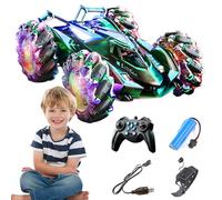 Générique Gesture Sensing Stunt Car, Hand Controlled Vehicle, ABS Remote Control Toy with LED Lights and Music, Durable for Kids 8+, 360° Stunts, 1800mAh Rechargeable Battery, 1800mAh