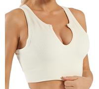 Générique Getheyshape Shape Me up Crop Top, Seamless U-Neck Sports Vest Shirt, Sleeveless Yoga Back Tank Tops with Built in Bras (White,S)