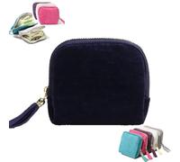 Générique Gettoreach Travel Jewelry Case, Portable Foldable Box Mini Jewelry Travel Bag, Soft Velvet Organizer Pouch for Bangle, Five Compartments for Bracelets, Rings, Bangles, Carrings (Dark Blue)