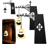 Générique Ghost Bookshelf Lantern，Library Mini Bookshelf Lamp, Little Cute Lantern-Decorative Library Hanging Resin Lighting, Miniature Halloween Vintage Patchwork Reading Book LED Nightlight