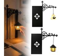 Générique Ghost Bookshelf Lantern，Library Mini Bookshelf Lamp, Little Cute Lantern-Decorative Library Hanging Resin Lighting, Miniature Halloween Vintage Patchwork Reading Book LED Nightlight