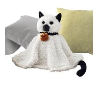 Générique Ghost Cat Plush, Halloween Huggable Doll, 6.3x11.42in Compact Soft Sleeping Pillow, Authentic Stuffed Cozy Design, Cute Spooky Style for Kids Birthday Party Holiday Decor