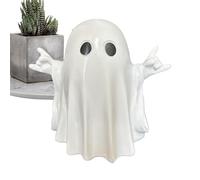 Générique Ghost Decor, Halloween Tabletop Figure, Spooky Rock Ghost Sculpture, Handcrafted Resin Centerpiece, Mini 1 Piece White 3.9 inch Size for Home Bedroom Living Room Kitchen Desk