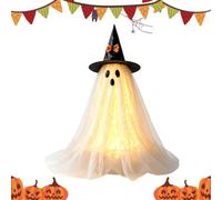 Générique Ghost Decoration Indoor Lights Witch Hat - Cute Seasonal Statue | | Lighted Spooky Halloween Figurine Centerpiece Accent Tabletop Decor For Home Mantle Shelf Desk Tiered Tray Living Room