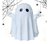 Générique Ghost Figurine, Halloween Sculpture Decor, Rock and Roll Tabletop Accent with Humorous Pose, 1-Piece White, Handcrafted Finish for Mantel Shelf Porch Haunted Setup Display