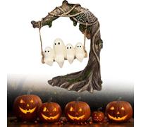 Générique Ghost on A Tree Swing, Cute Swinging Ghost Halloween Figurine Indoor Decoration, Creepy Resin Spooky Swinging Specter Decor for Desktop Bookshelf Garden Patio Lawn Halloween Decor (B-1pc)