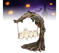 Générique Ghost on a Tree Swing, Swinging Shadows, Cute Halloween Swinging Shadows, Halloween Figurine & Ornament, Halloweens Figurines Ghost Decor for Desktop Bookshelf Garden Patio Lawn (B)