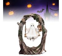 Générique Ghost on a Tree Swing, Swinging Shadows, Cute Halloween Swinging Shadows, Halloween Figurine & Ornament, Halloweens Figurines Ghost Decor for Desktop Bookshelf Garden Patio Lawn (A)