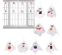 Générique Ghost Ornaments, Cute Halloween Tree Ornaments, Adorable Haunted House Decor for Inside Farm Home Yard Backyard Patio Entryway Window Day Outside Front Garden, 3.5x3.5 inches