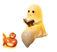 Générique Ghost Reading Lantern | Cute Ghost Night Lamp | Halloween Seasonal Décor | Stylish Resin Figurine Decoration For Bedroom Study Bedside Bookshelf Kid's Room Office Home College Dorm