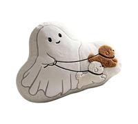 Générique Ghost-Shaped Throw Pillow - Cute Plush Ghost Dog Walking Cushion