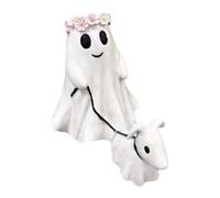 Générique Ghost Walking Dog Statue - 25cm Halloween Decor - Dog Statue Resin Material Tabletop Ornament Spooky Playful Accent for Living Room Mantel Shelf Halloween Party Display