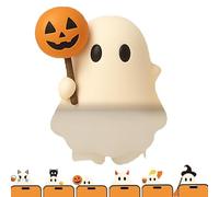 Générique Ghostees Mystery Phone Buddy, Cute Halloween Ghost & Pumpkin Phone Topper, Mini Stick-On Decorative Figure for All Mobile Phones, Fun Desk Accessory (#E)