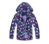 Générique Giacca antivento traspirante per bambine 3-12 anni, impermeabile leggera con cappuccio per tutte le stagioni, ideale per feste e giochi all'aperto (Navy, 7-8 Years)