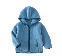Générique Giacca in pile con cappuccio e zip integrale per bambini e ragazzi, tessuto morbido e caldo, adatta per attività all'aperto e uso quotidiano, taglie da 2 a 12 anni (Sky Blue, 7-8 Years)