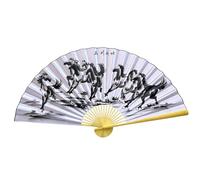 Générique Giant Wall Fan - Vintage Chinese Folding Art, Traditional Foldable Decorative Canvas, Smmooth Surrface Natural Wood Bone, Durrable Qualiity Oriental Banner - For Music Festival Dance Party
